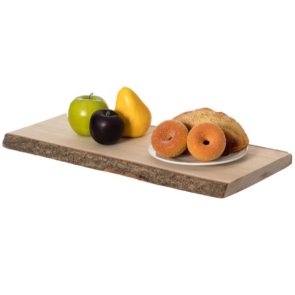 Vintiquewise 20 Rustic Natural Tree Log Wooden Rectangular Shape Serving Tray Cutting Board QI004047-20